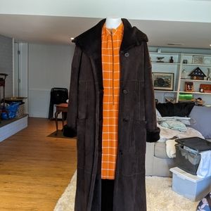 Searle sherling coat reversible brown/black size medium